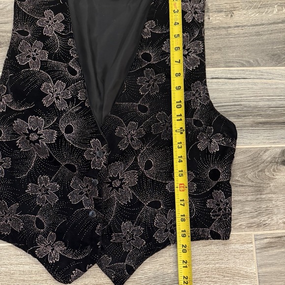 VTG Flame Vest Floral Giltter Made In USA M - Picture 5 of 7